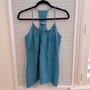 EUC Roxy Tank Top in a blue tie dye/wash.
